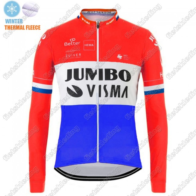 Winter Thermal Fleece Jumbo Visma 2021 Dutch Maillot Cyclisme Manches Longe 2021232