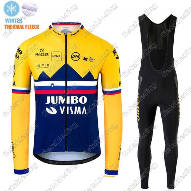 Winter Thermal Fleece Jumbo Visma 2021 SLOVAKIAN Fietsshirt Lange Mouw+Collant Cycliste 2021243
