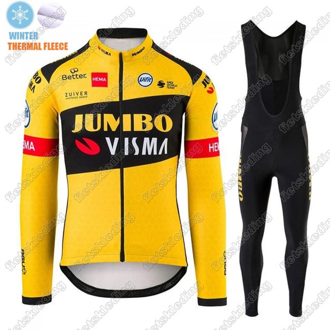 Winter Thermal Fleece Jumbo Visma 2021 Pro Team Maillot Cyclisme Manches Longe 2021244