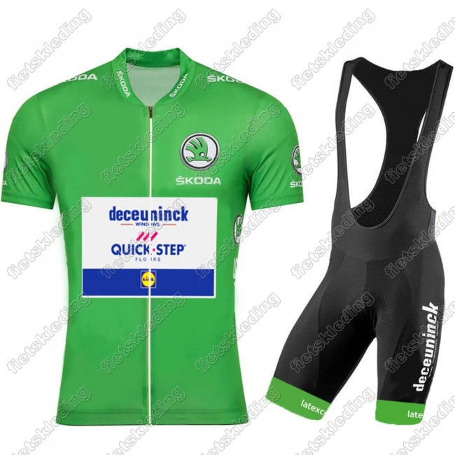 Deceuninck quick step 2021 Tour De France Wielerkleding Set Fietsshirts Korte Mouw+Korte Wielerbroek Bib 2021059