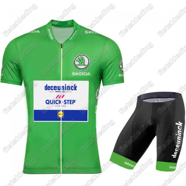 Deceuninck quick step 2021 Tour De France Fietskleding Set Wielershirt Korte Mouw+Korte Fietsbroeken 2021060