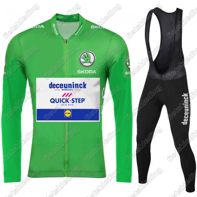 Deceuninck quick step 2021 Tour De France Wielerkleding Set Fietsshirts Lange Mouw+Lange Fietsrbroek Bib 2021067