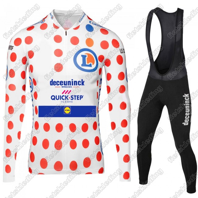 Deceuninck quick step 2021 Tour De France Wielerkleding Set Fietsshirts Lange Mouw+Lange Fietsrbroek Bib 2021074