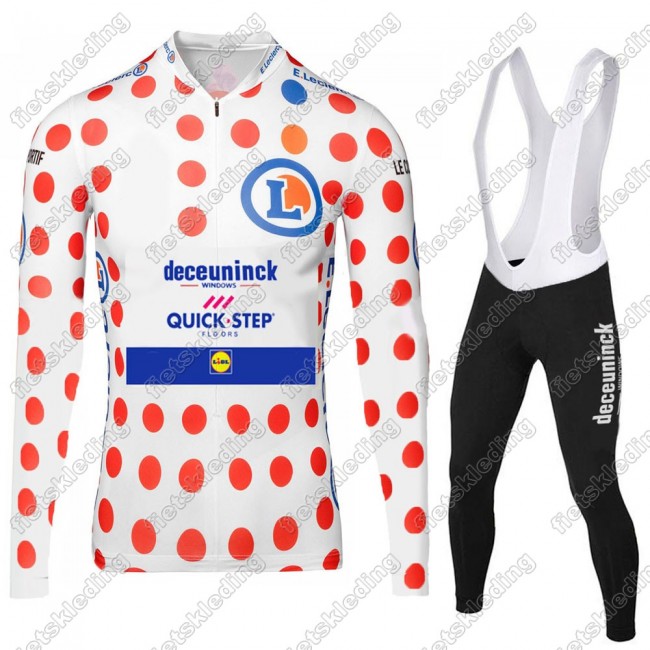 Deceuninck quick step 2021 Tour De France Wielerkleding Set Fietsshirts Lange Mouw+Lange Fietsrbroek Bib 2021075