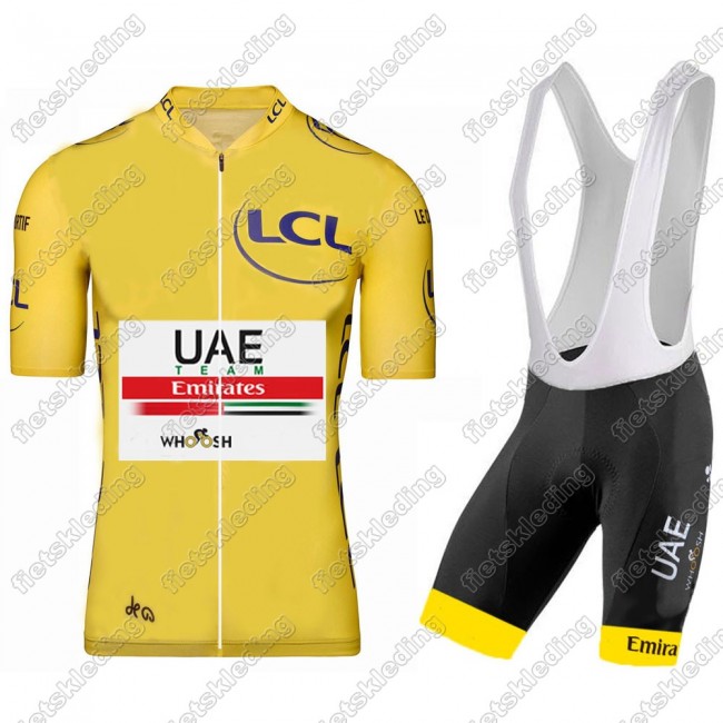 UAE EMIRATES Tour De France 2021 Wielerkleding Set Fietsshirts Korte Mouw+Korte Wielerbroek Bib 2021305