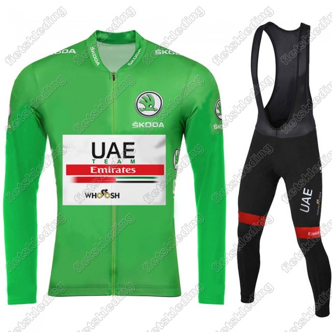 UAE EMIRATES Tour De France 2021 Wielerkleding Set Fietsshirts Lange Mouw+Lange Fietsrbroek Bib 2021322