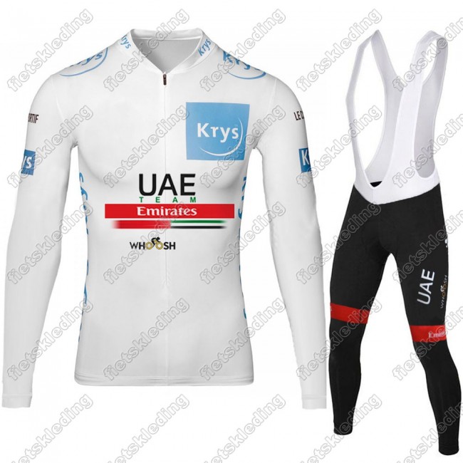UAE EMIRATES Tour De France 2021 Wielerkleding Set Fietsshirts Lange Mouw+Lange Fietsrbroek Bib 2021315