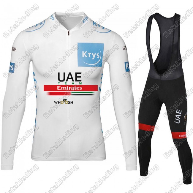 UAE EMIRATES Tour De France 2021 Wielerkleding Set Fietsshirts Lange Mouw+Lange Fietsrbroek Bib 2021316