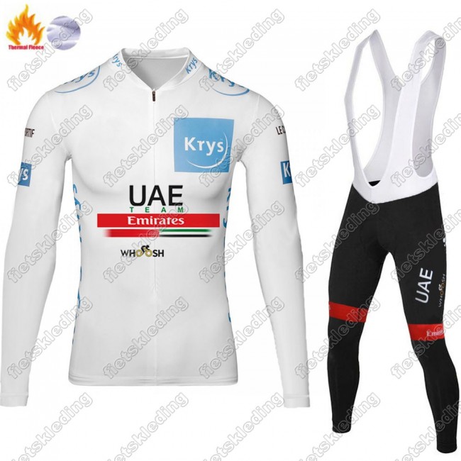 Winter Thermal Fleece UAE EMIRATES Tour De France 2021 Wielerkleding Set Fietsshirts Lange Mouw+Lange Fietsrbroek Bib 2021336