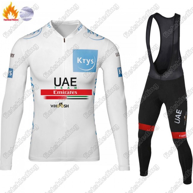 Winter Thermal Fleece UAE EMIRATES Tour De France 2021 Wielerkleding Set Fietsshirts Lange Mouw+Lange Fietsrbroek Bib 2021337