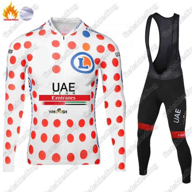 Winter Thermal Fleece UAE EMIRATES Tour De France 2021 Wielerkleding Set Fietsshirts Lange Mouw+Lange Fietsrbroek Bib 2021334