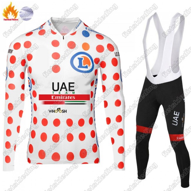 Winter Thermal Fleece UAE EMIRATES Tour De France 2021 Wielerkleding Set Fietsshirts Lange Mouw+Lange Fietsrbroek Bib 2021335