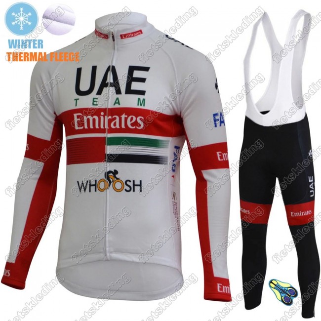 UAE EMIRATES Winter Thermal Fleece Pro Team 2021 Wielerkleding Set Fietsshirts Lange Mouw+Lange Fietsrbroek Bib 2021448