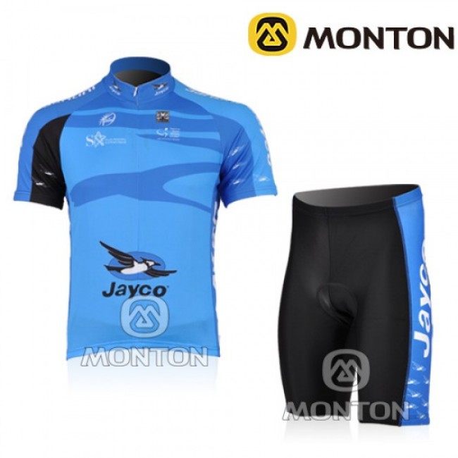 JAYCO Pro Team Fietsshirt Korte mouw Korte fietsbroeken met zeem Kits blauw 259