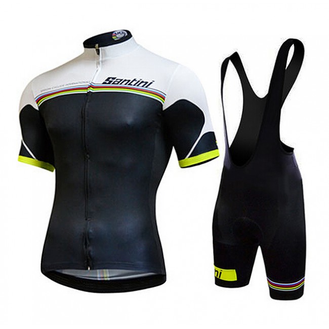 2015 Santini UCI Fietskleding Set Fietsshirt Korte Mouwen+Fietsbroek Bib Korte 2379
