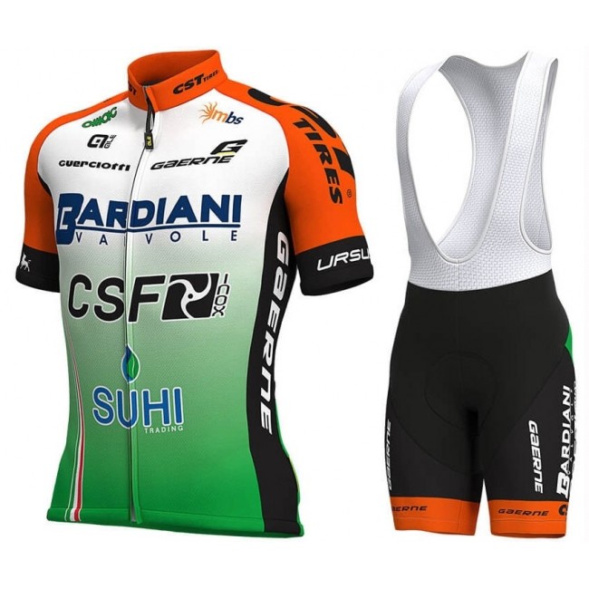 2019 Bardiani CSF Profteams Fietskleding Set Fietsshirt Korte Mouw+Korte fietsbroeken SXZH953