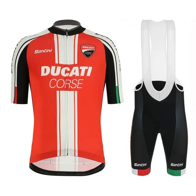 2019 Ducati rood Profteams Fietskleding Set Fietsshirt Korte Mouw+Korte fietsbroeken TGKC841