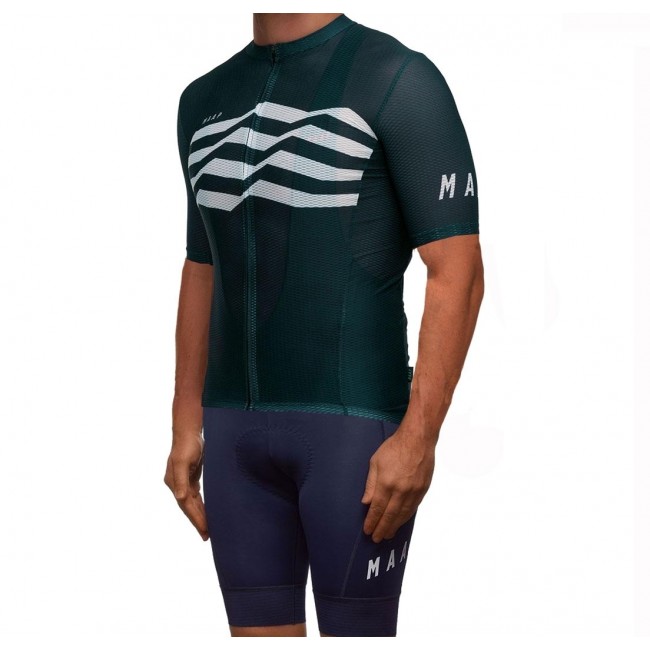 2019 MAAP M-Flag Ultra groen Fietskleding Set Fietsshirt Korte Mouw+Korte fietsbroeken FJKE628