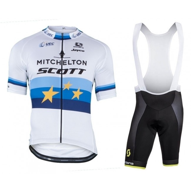2019 Mitchelton-Scott European Champion Fietskleding Set Fietsshirt Korte Mouw+Korte fietsbroeken JYOM912