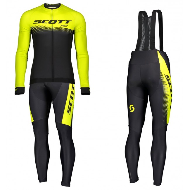 2019 Scott-RC PRO zwart-geel Vetements Cyclisme Velo Manches longues+longues Pantalon Bib XZCR841