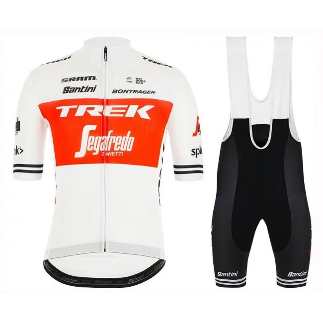 2019 Trek Fabrik Racing TDF wit Fietskleding Set Fietsshirt Korte Mouw+Korte fietsbroeken NOOR887