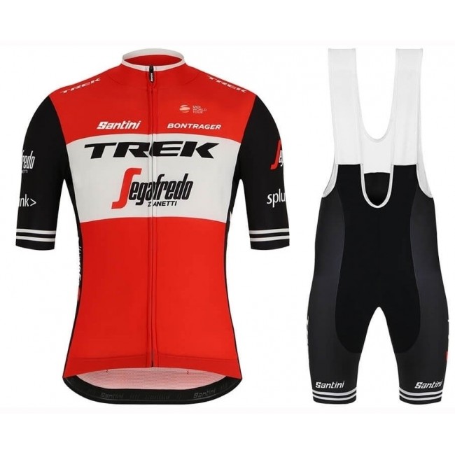 2019 Trek-Segafredo Fabrik Profteams rood Fietskleding Set Fietsshirt Korte Mouw+Korte fietsbroeken JXWN481