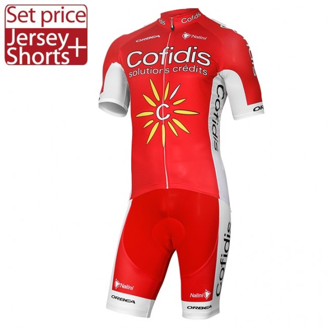 Profteams 2017 Cofidis Fietskleding Set Fietsshirt Korte Mouw+Korte Fietsbroeken 313HAWBB 2017082214