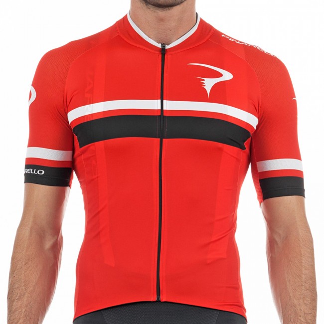 Pinarello Pro team 2017 Corsa Fietsshirt Korte Mouw-Rood zwart 528UBOMD 2017082296