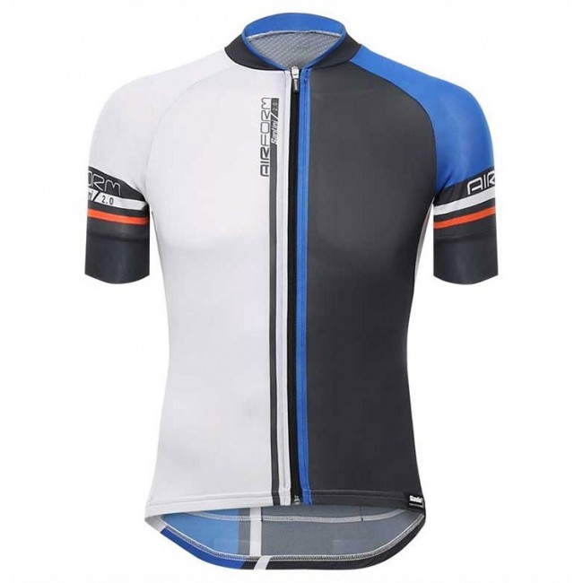 Santini Profteams 2017 Airform 20 zwart-blauw Fietsshirt Korte Mouw 905FZFUS 2017082323