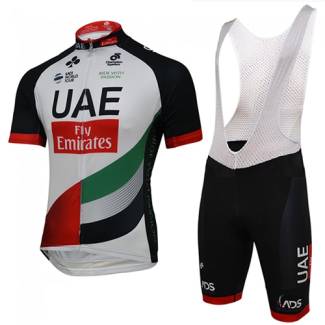 Uae Abu Dhabi Profteams 2017 FIetskleding Set Wielershirt Korte Mouw+Korte Fietsbroeken Bib 805KFSOU 2017082389