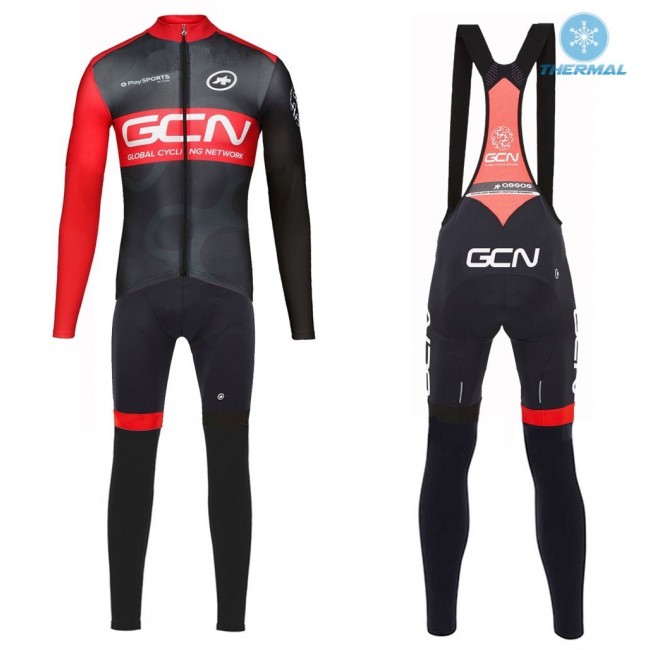 2017 GCN Pro Team Pro Winter Set Wielerkleding Wielershirt lange mouw+Lange fietsbroeken Bib 2476