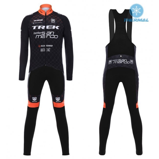 2017 Trek Selle San Marco Winter Set Wielerkleding Wielershirt lange mouw+Lange fietsbroeken Bib 2605