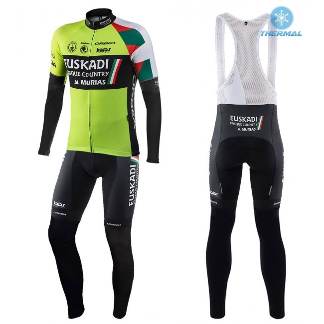 2017 Euskadi Kalas Winter Set Wielerkleding Wielershirt lange mouw+Lange fietsbroeken Bib 2464