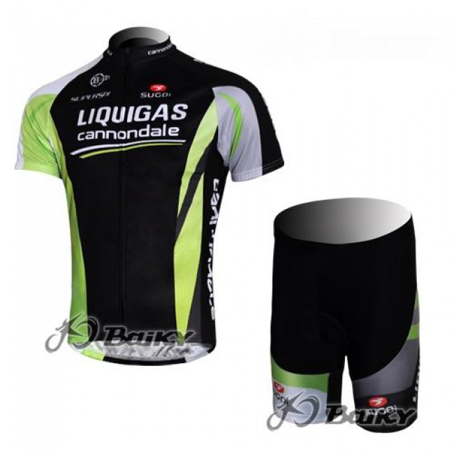 Liquigas Cannondale Pro Team Fietspakken Fietsshirt Korte+Korte fietsbroeken zeem zwart groen 4099