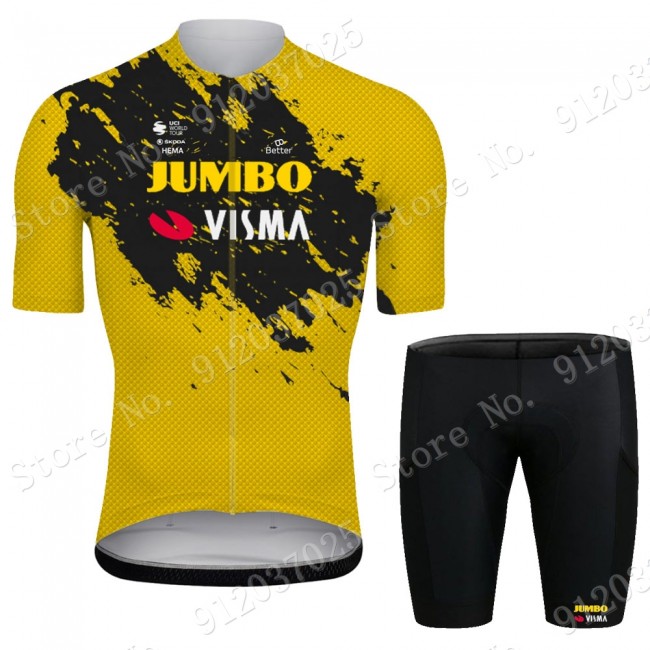 New Jumbo Visma 2021 Team Wielerkleding Wielershirt Korte Mouw+Korte Fietsbroeken 2021062605