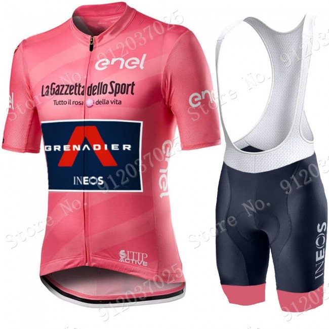 Pink giro d-italia 2021 Ineos Grenaider Fietskleding Fietsshirt Korte Mouw+Korte Fietsbroeken 2021062624