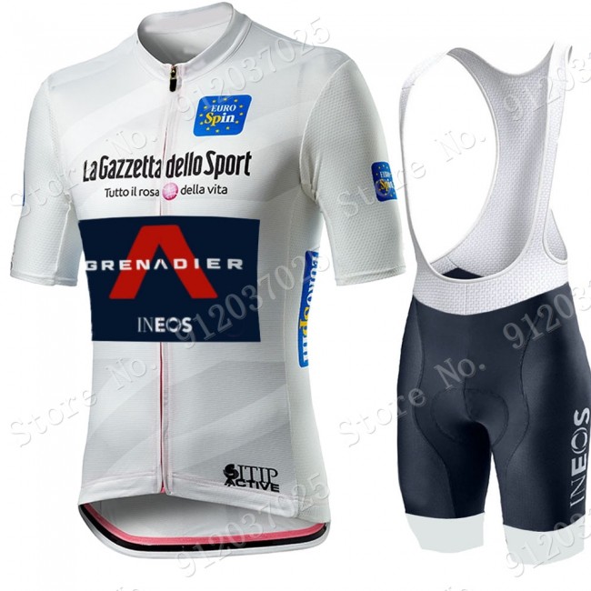 White giro d-italia 2021 Ineos Grenaider Fietskleding Fietsshirt Korte Mouw+Korte Fietsbroeken Bib 2021062630