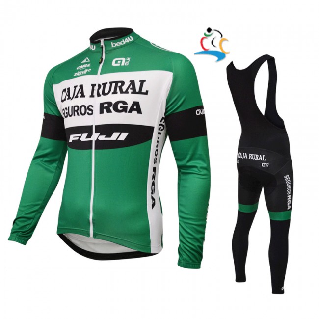 2016 Caja Rural PRR Wielerkleding Wielershirt lange mouw+Lange fietsbroeken Bib 17041812