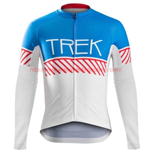 2016 Bontrager Trek Specter Jahrgang wit-Blauw Fietsshirt lange mouw 201717023