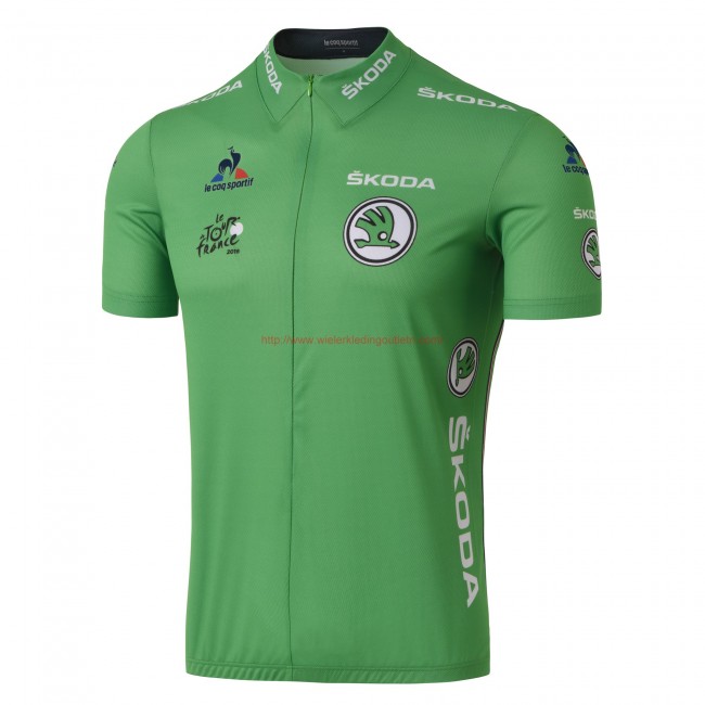 Tour De France groen Fietsshirt Korte Mouw 2016 201717182