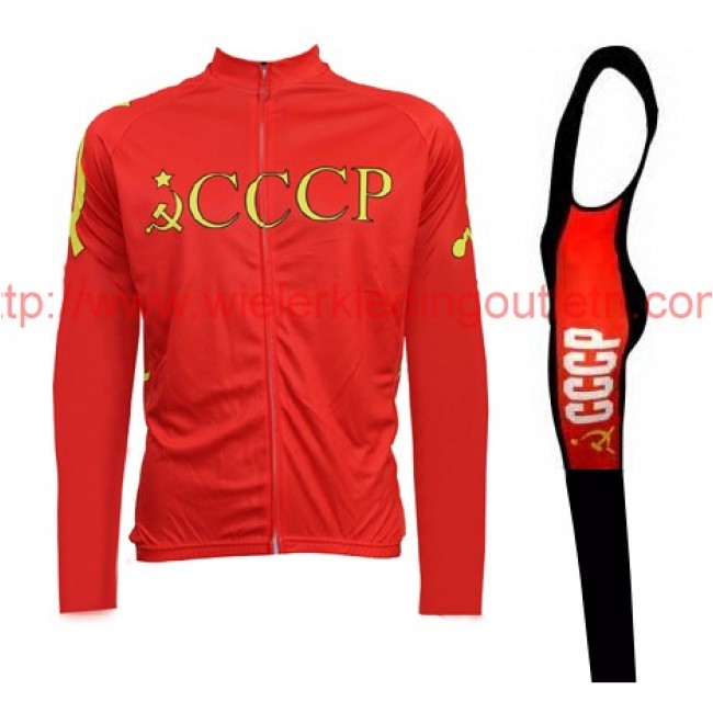 2016 CCCP Fietsshirt lange mouw+Lange fietsbroeken Bib 201717056