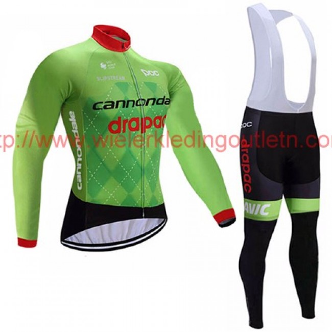 2017 Cannondale Drapac Fietskleding Fietsshirt lange mouw+Lange fietsbroeken Bib 201717369