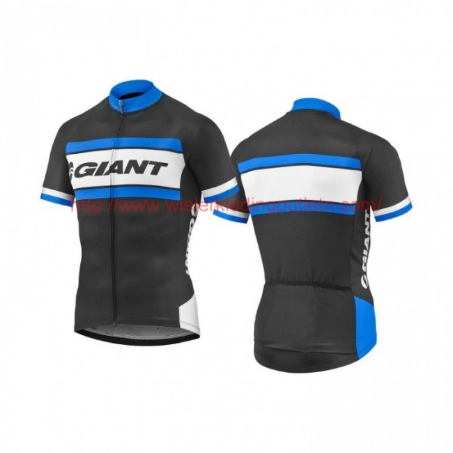 2017 Giant blauw en zwart Fietsshirt Korte Mouw Goedkoop 201717462