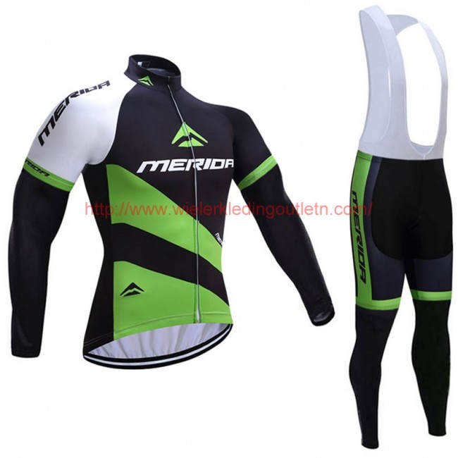 2017 Merida vert Fietskleding Fietsshirt lange mouw+Lange fietsbroeken Bib 201717533