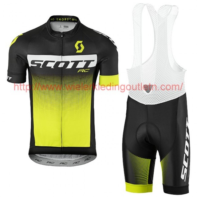 2017 Scott Rc zwart wit geel Fietskleding Fietsshirt Korte+Korte Fietsbroeken Bib 201717596