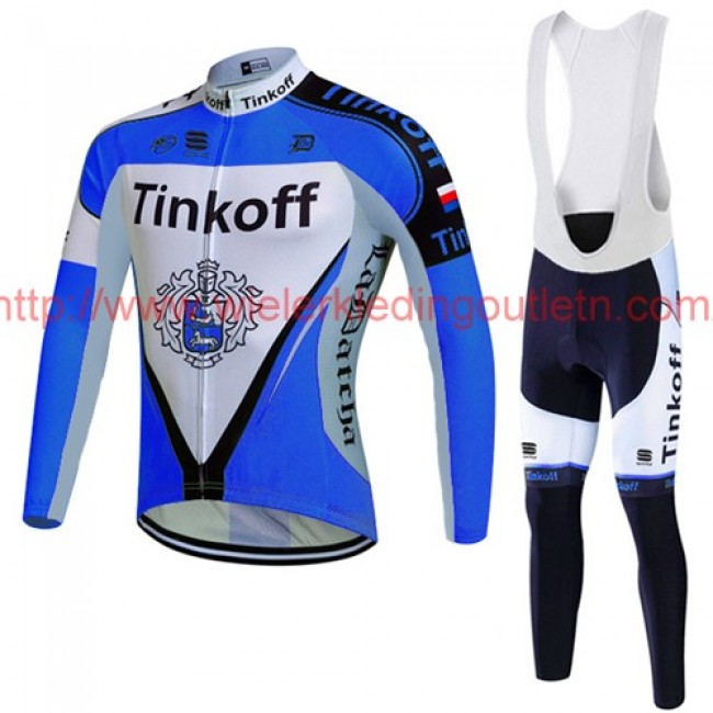 2017 Tinkoff blauw Fietskleding Fietsshirt lange mouw+Lange fietsbroeken Bib 201717657