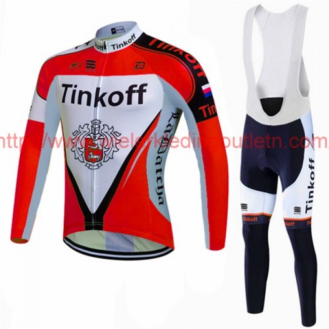 2017 Tinkoff rood Fietskleding Fietsshirt lange mouw+Lange fietsbroeken Bib 201717662