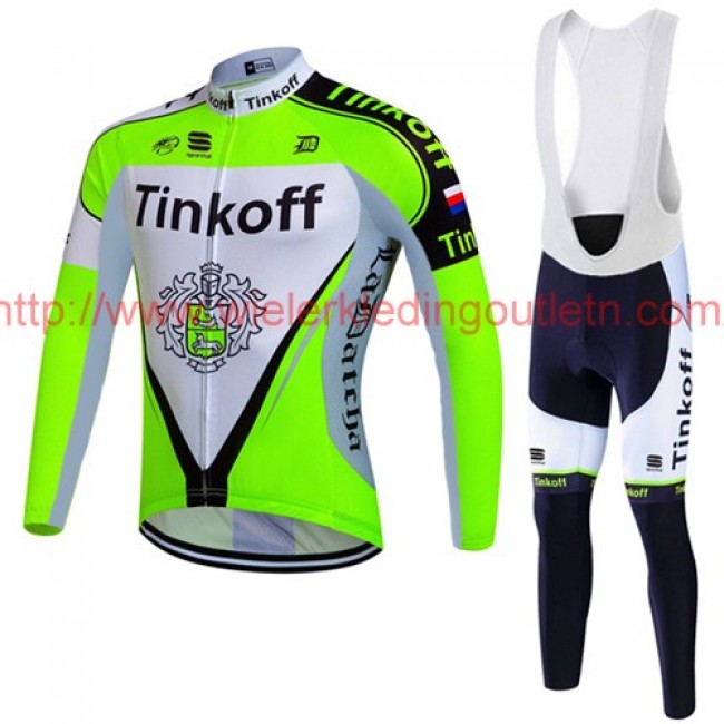 2017 Tinkoff vert Fietskleding Fietsshirt lange mouw+Lange fietsbroeken Bib 201717667