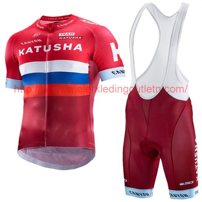 Katusha 2017 Fietskleding Fietsshirt Korte+Korte Fietsbroeken Bib 201717498