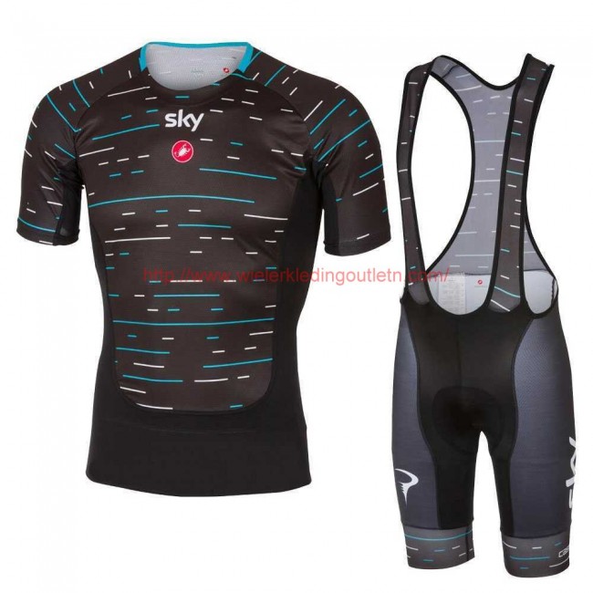 Sky Pro 2017 Prosecco Fietskleding Fietsshirt Korte+Korte Fietsbroeken Bib zwart 201717642